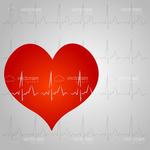 Red Heart with Cardiogram